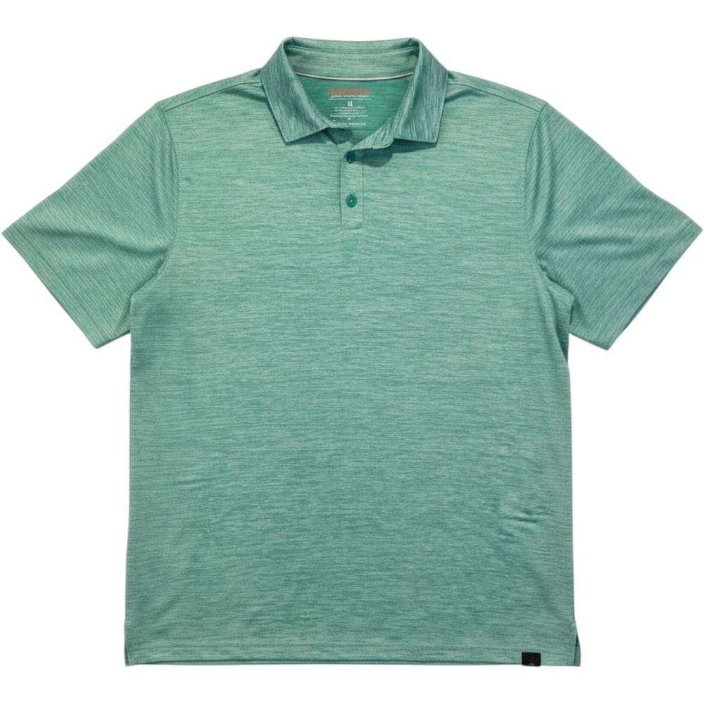 Hawke & Co Mens Golf Polo Shirt Green Space Dye Performance‎ Stretch - Medium